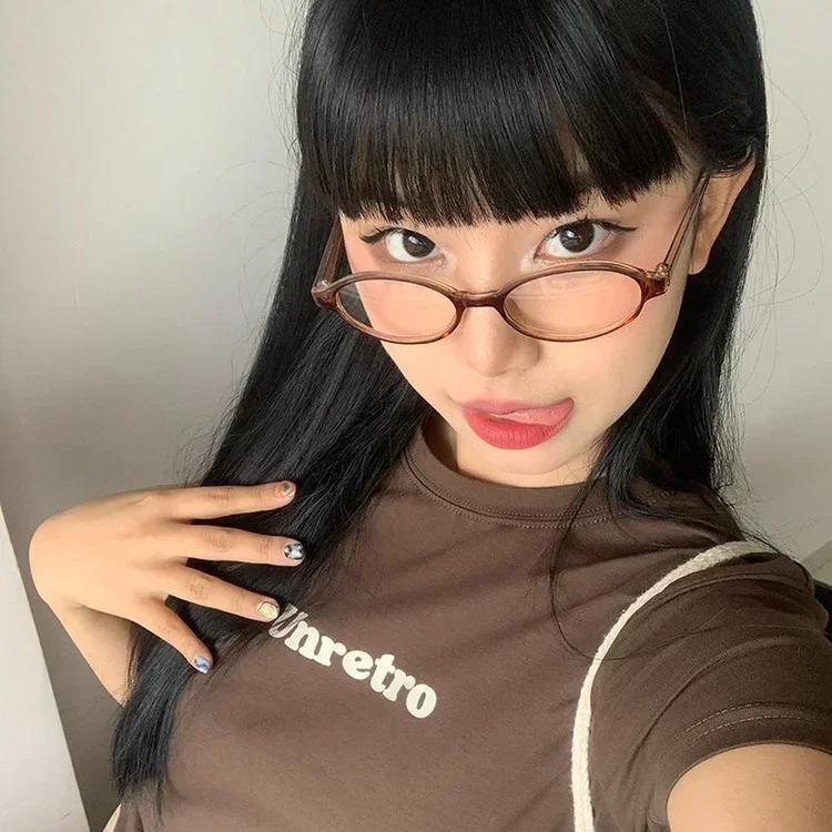 Anime Character Kamishiro Rize Cosplay Red Glasses Akemi Homura Role Play Half Frame Eyeglass Without Lens Accessories Eyewear: Silver