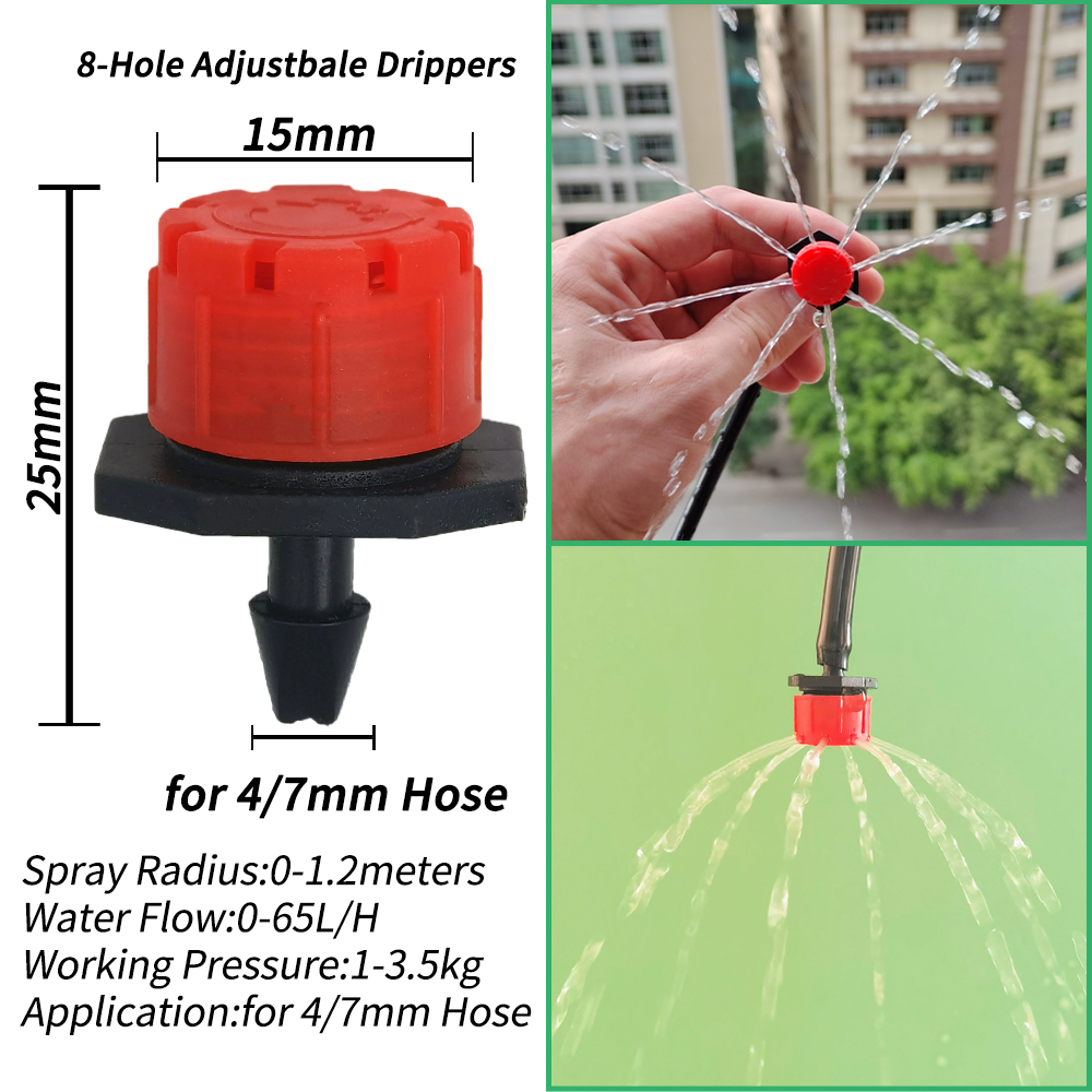 30-500pz Regolabile 1/4 Irrigazione Nebulizzazione Gocciolatore spruzzatore Testa micro Flusso Testa di Gocciolamento Giardino Irrigazione Strumento Prato Serra