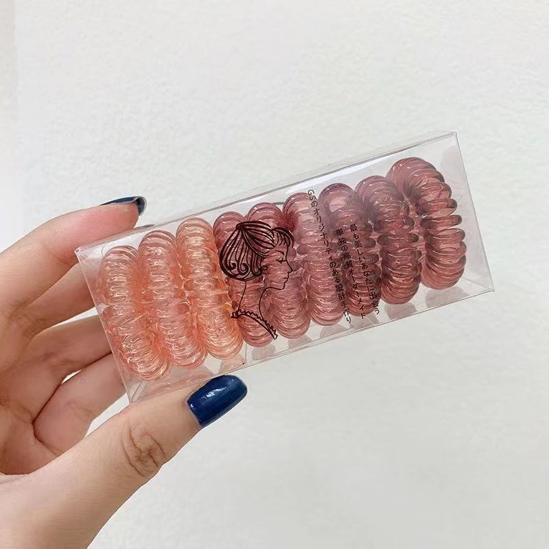 Bandeau élastique en plastique pour cheveux, ligne téléphonique, anneau de cheveux en caoutchouc pour femmes et filles, accessoires pour cheveux: NO.4