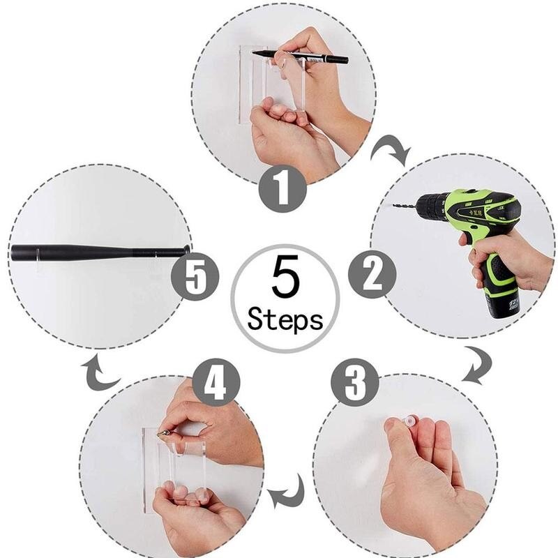 Soporte de pared de bate de béisbol para pantalla Horizontal resistente se adapta a cualquier soporte pelota de béisbol incluida) o (Hardware de Softball acrílico L5H5