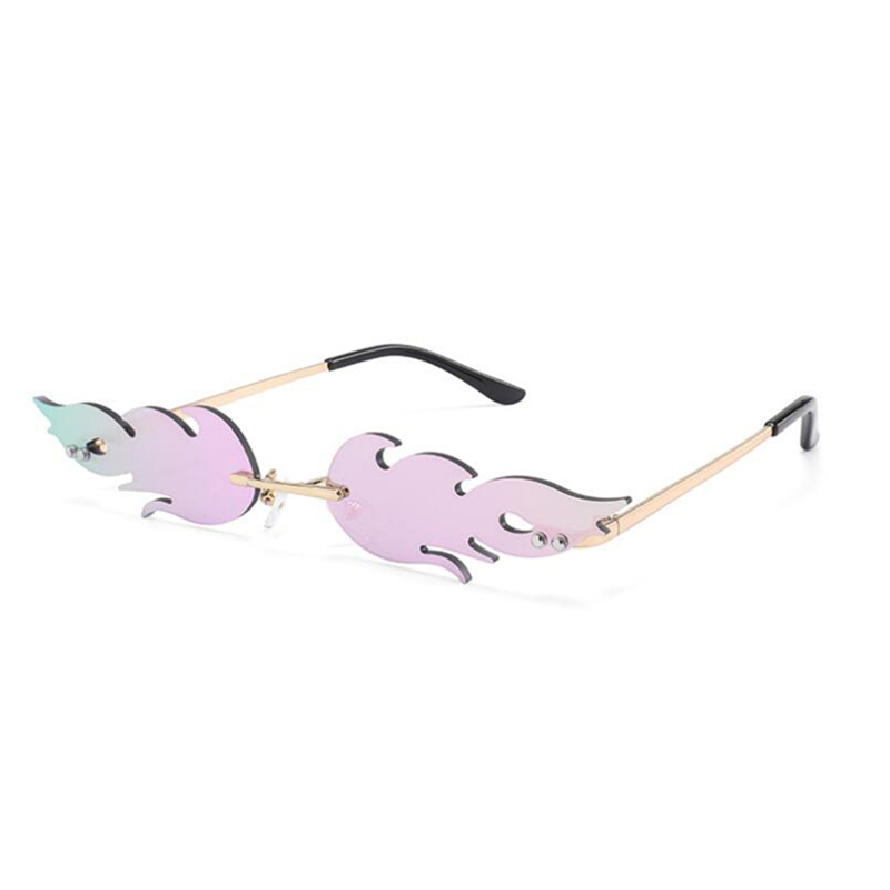 Heiße Verkäufe Einzigartige Flamme UV400 Spiegel Sonnenbrille Für Frauen Männer Schwarz Rosa Dekoration Sonnenbrille Partei Einkaufs Brillen: Violett