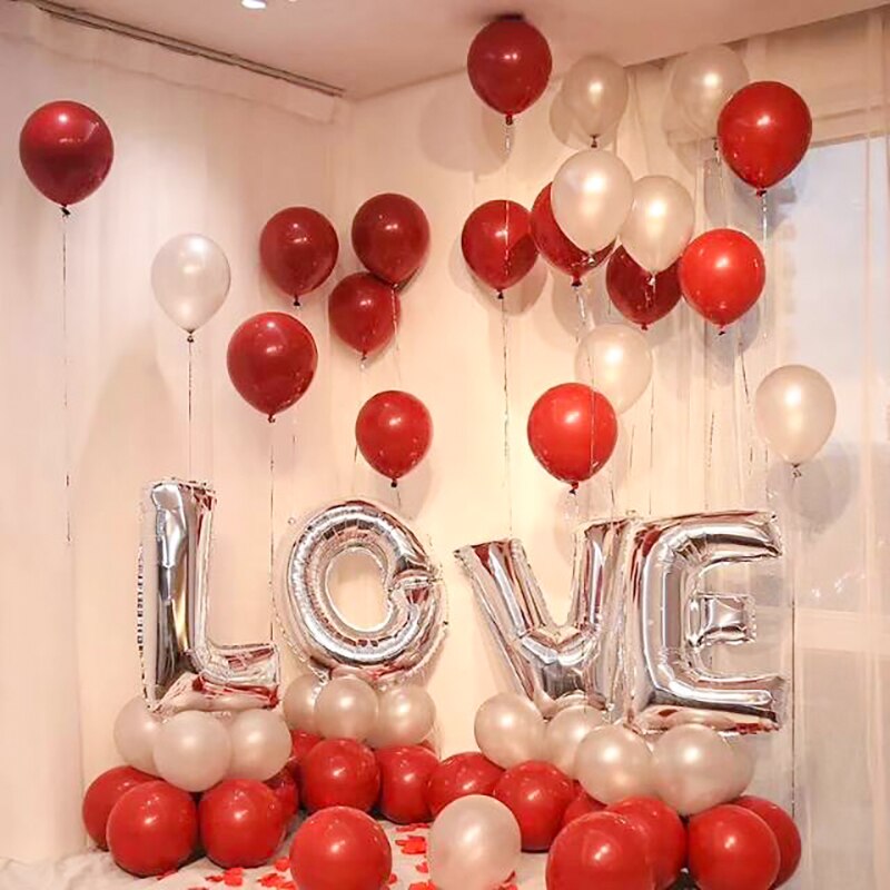 10 pouces mat en forme de coeur grenade rouge Latex ballon Double couche Air ballon mariage amant proposition décoration de fête de mariage