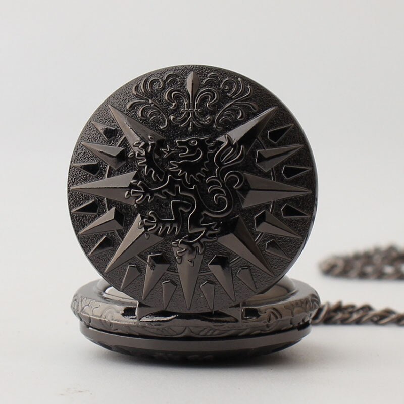 Hollow Pocket FOB Horloges Mannen Vrouwen met Ketting Thrones Game Hanger Ketting Horloge: lion