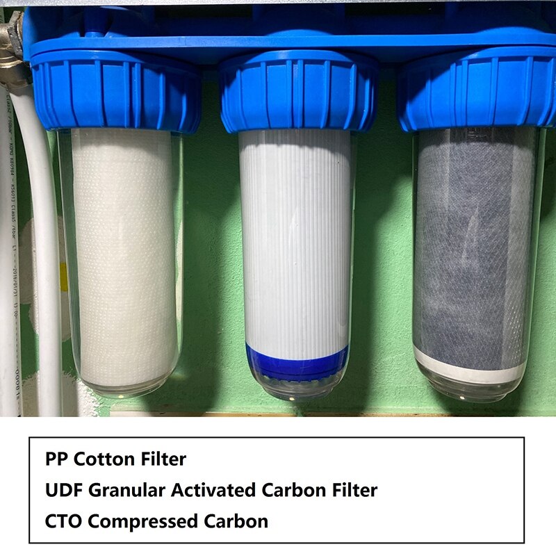 PP Cotton Filter+10inch Water Purifier Filter UDF Granular Activated Carbon Filter+CTO Compressed Carbon Reverse Osmosis