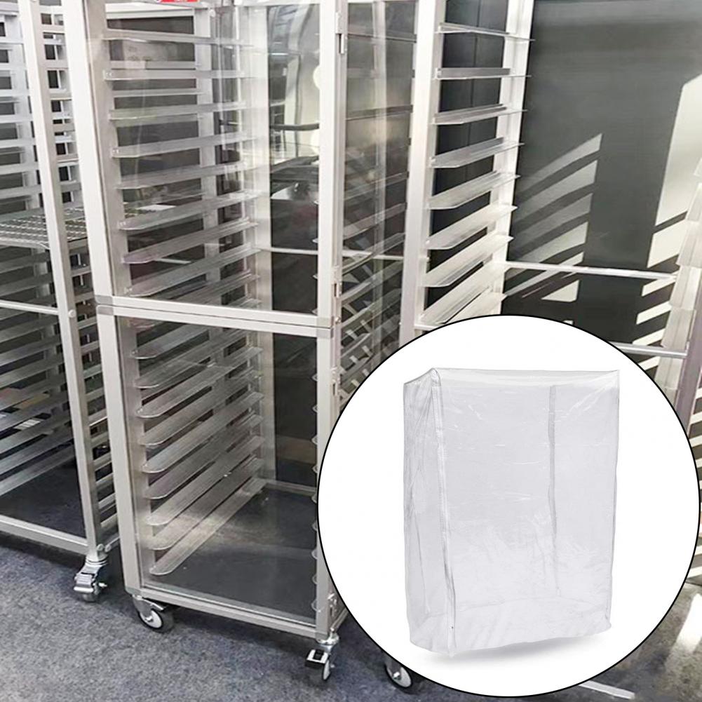 Bread Rack Cover Tear-resistant Transparent Zipper Closure Bun Pan Rack Cover Reinforced Seams Bread Rack Case For Home Bakery