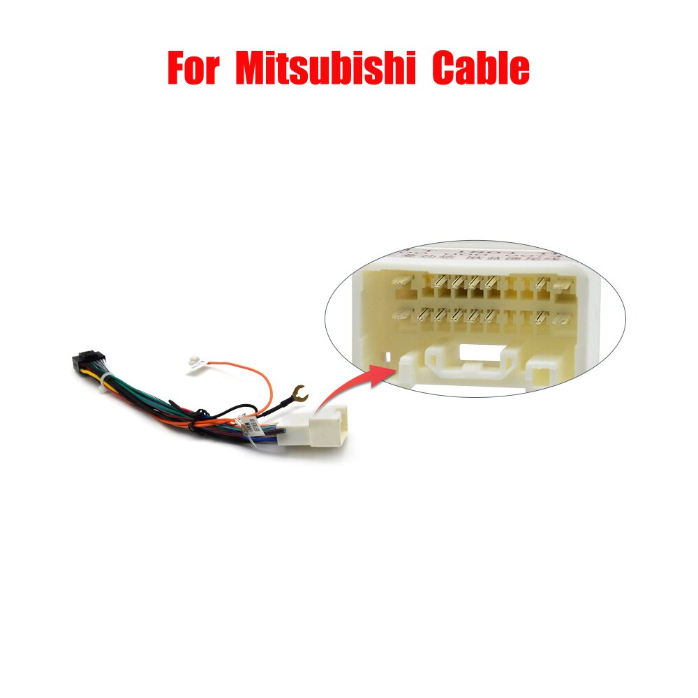 Universal 2 Din Car Android Radio Cable for KIA Nissan Toyota SUZUKI Mitsubishi Pajero V97 HONDA Ford Peugeot Power Connector: For Mitsubishi