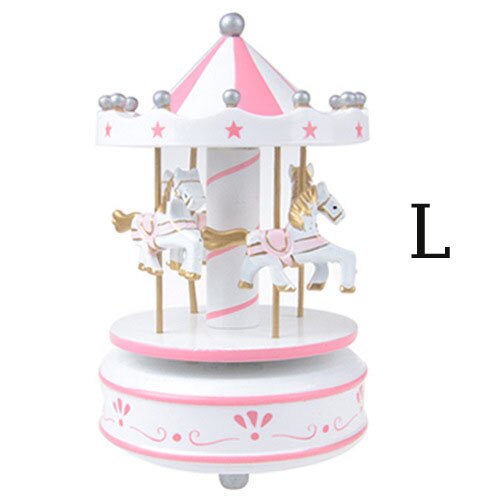 Giocattolo creativo Carosello di Legno della cassa di Risonanza Merry-Go-Round Music Box Giocattoli Per Bambini Regali Di Compleanno: L