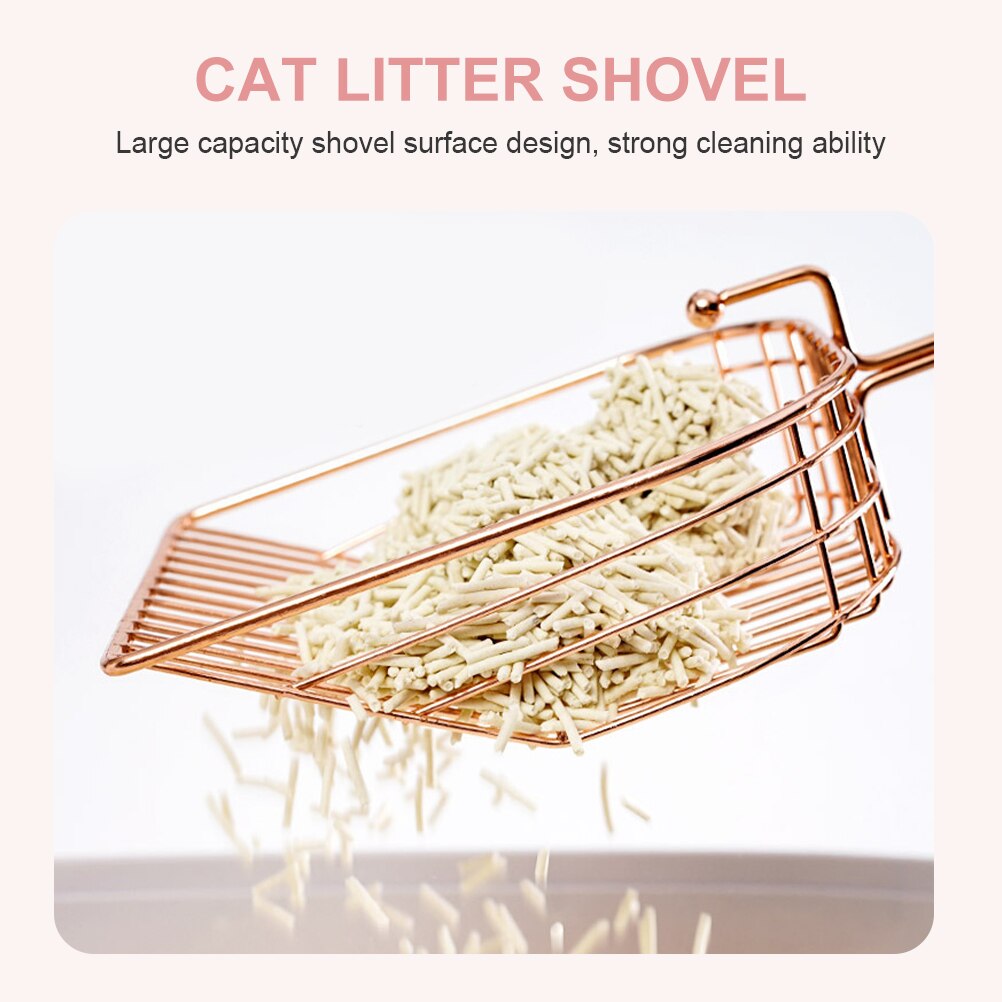 Pet Cat Litter Scoop Stainless Steel Litter Scoop Wood Handle Scoop Cat Poop Shovel