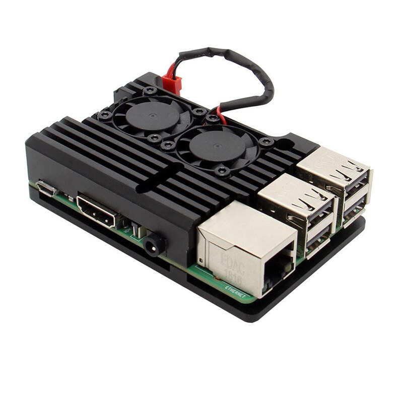 Raspberry Pi 3B Case - Aluminum Alloy Metal Enclosure with Dual Fan - for Raspberry Pi 3B+ / 3B