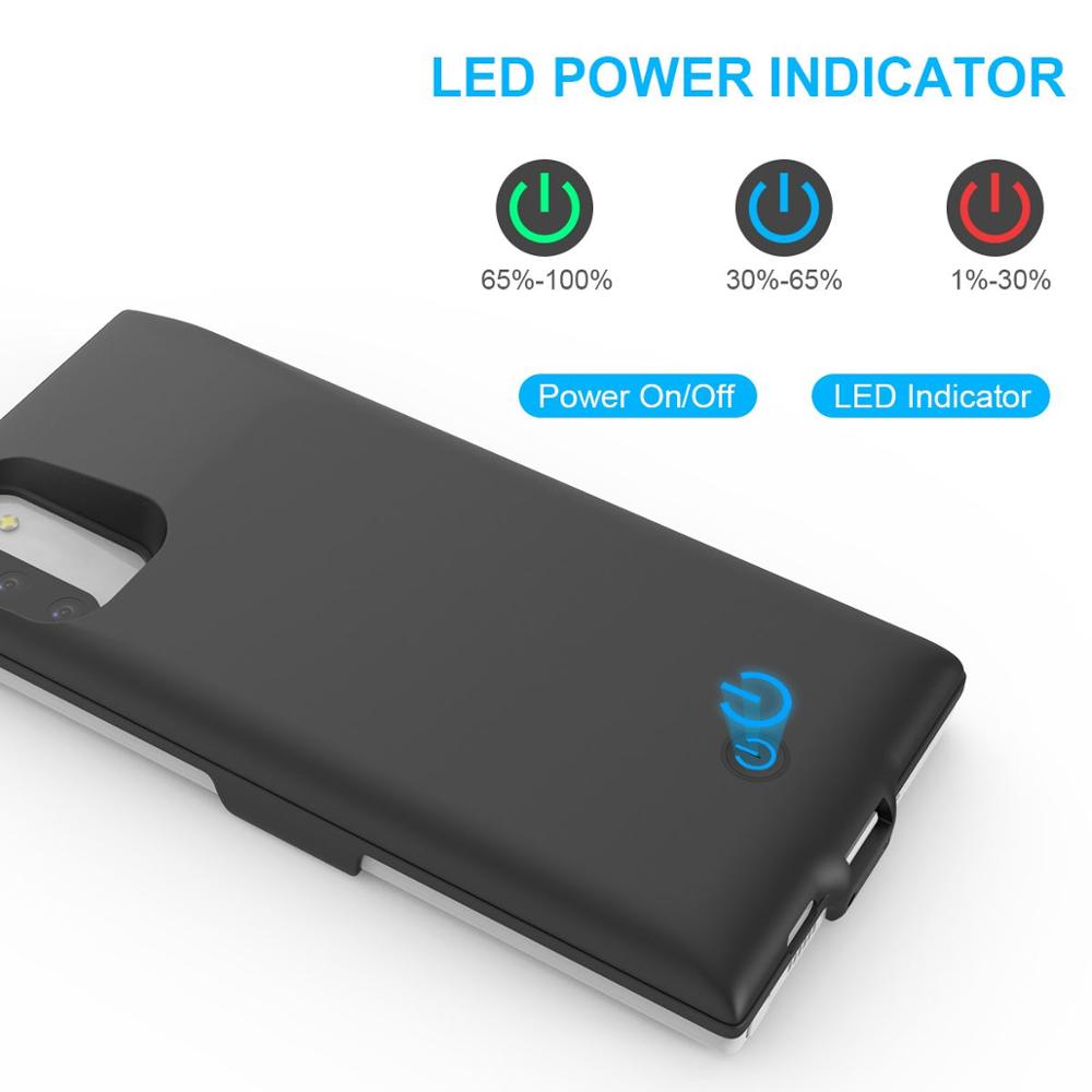 Til samsung galaxy note 10 plus note 10 7000 mah batterioplader etui ekstern backup oplader power bank beskyttelsescover