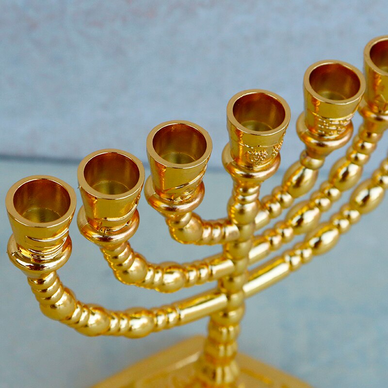Bougeoirs du christ Menorah à 7 branches, support de lampe doré, temple saint, prière musulmane, chandelier, articles religieux, maison