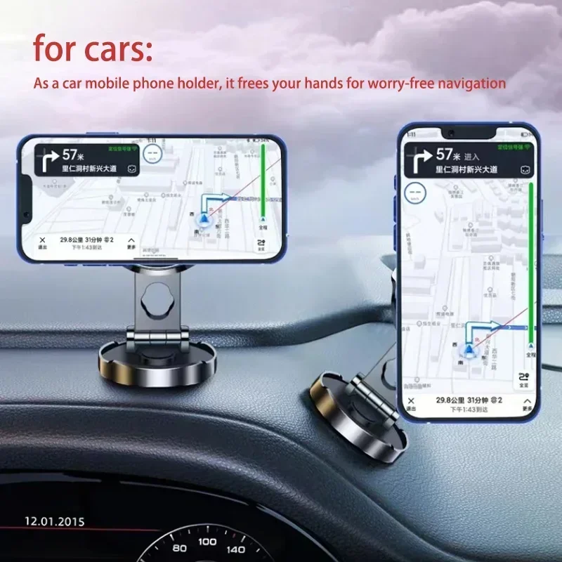 Rotating Car Phone Holder Foldable Stand Powerful Magnetic Metal Phone Holder Available in Multiple Scenarios Soporte