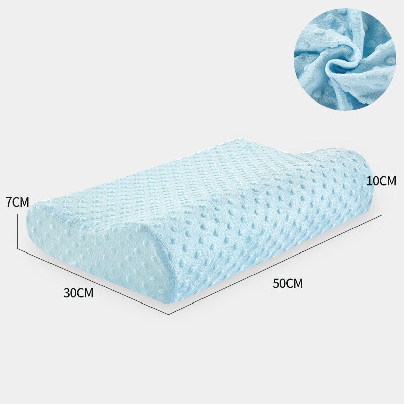 Bambus fiber minne skum puter sove helsetjenester terapi livmorpute ortopedisk pute sengetøy almohada ortopedica: Blå / 50 x 30cm