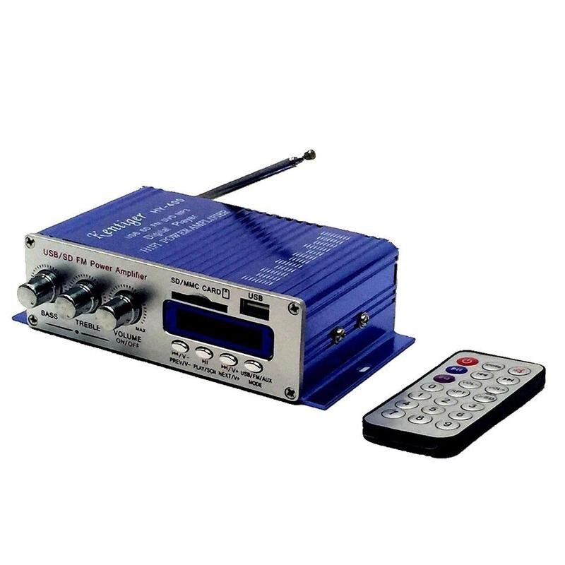 Car Stereo Amplifier - Hi-Fi Audio Player with Remote Control & FM Radio - Motorcycle LCD Power Control
