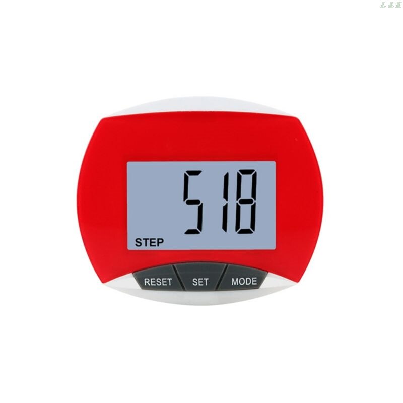 Step Counter Fitness Digital Pedometer Waterproof Step Movement Calories Counter: Red