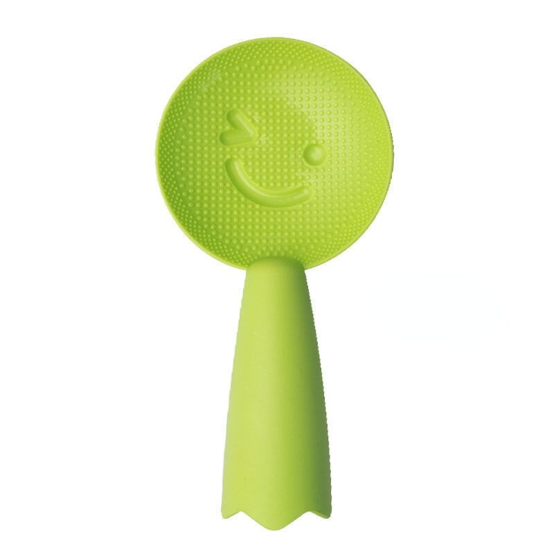 Cute Lovely Smile Shaped Standing Cute Rice Paddle Non Stick Spoon for Sales Pink Kitchen Accessories Rice Scoop B: Green
