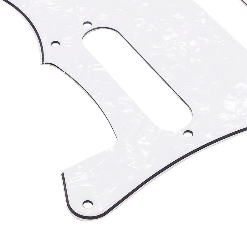 Golpeador de guitarra blanco perla, placa raspadora, estilo Strat, 3 capas