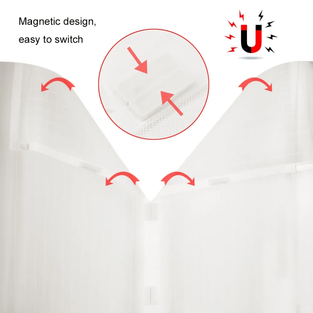 4 farger 5 størrelser magnetisk myggnett sommer anti-insekt flue dørgardiner netting automatisk lukkende dørskjerm kjøkkenklistremerke gardin