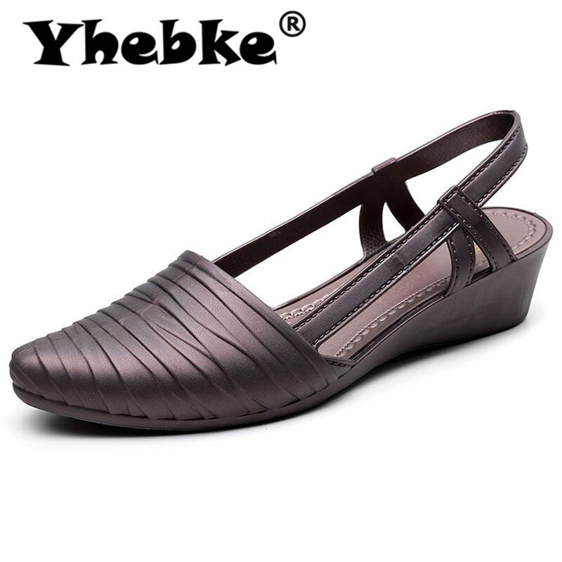 sandalias para mujer, zapatos de punta afilada, zapatos de gelatina, suela suave, Sandalias de tacón bajo, zapatos casuales al aire libre para la playa de calle diaria, Rosa: Khaki / 38