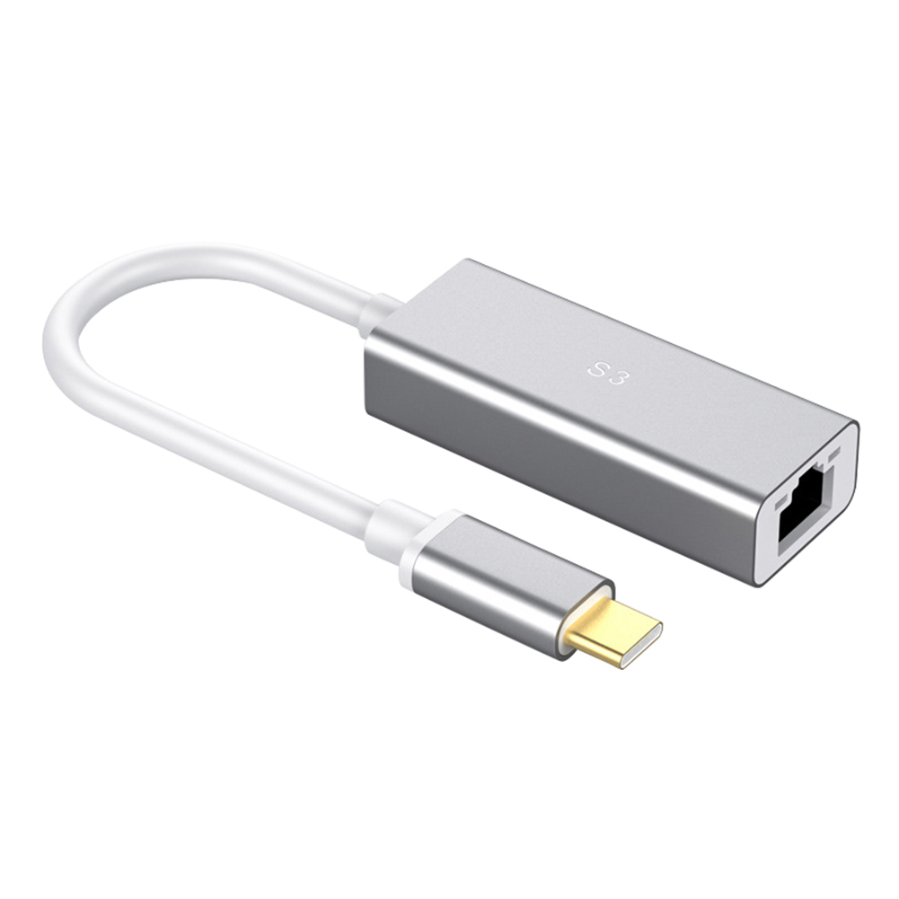 Usb C Ethernet Netwerk Adapter Type-C Om RJ45 Lan Adapter Voor Macbook Pro Ipad Pro/Air usb Gigabit Ethernet Netwerkkaart: Silver