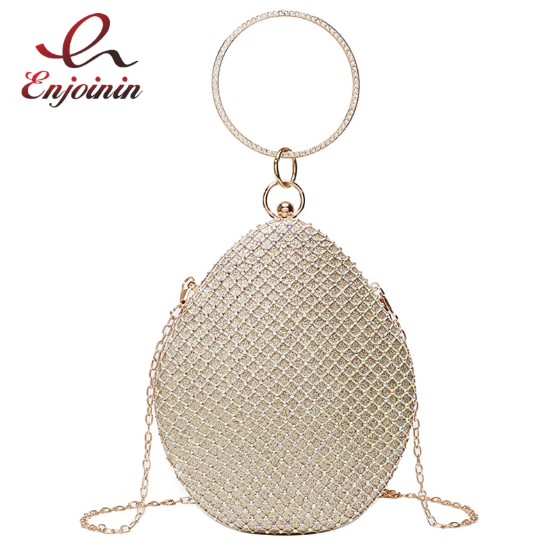 Creatieve Ei Shell Diamant Armband Chain Avond Bag Trendy Dames Messenger Bag Vrouwen Schoudertas Luxe Handtassen