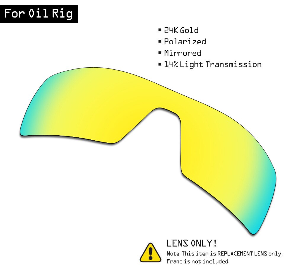 SmartVLT Gepolariseerde Zonnebril Vervanging Lenzen voor Oakley Booreiland-24 K Gold