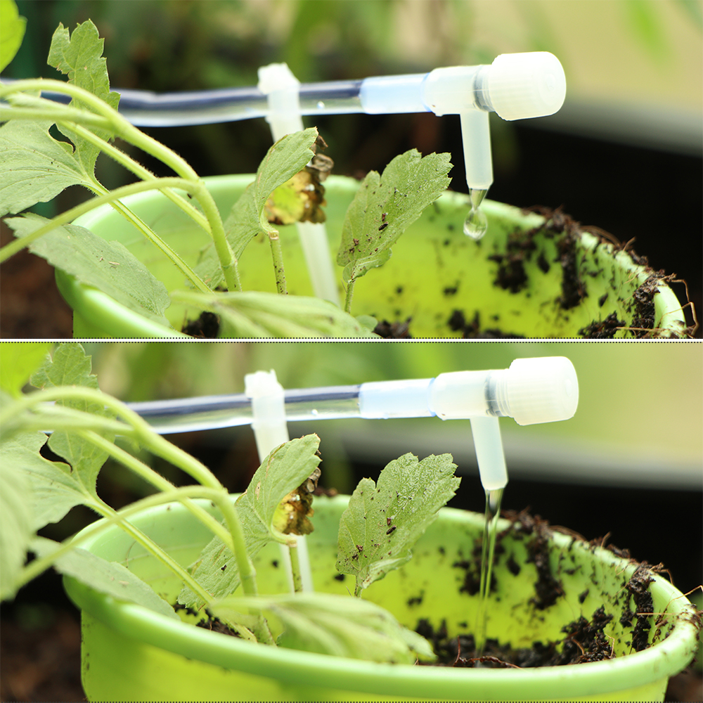 Válvula reguladora de manguera transparente, Kit de riego por goteo, principio de sifón, para jardín interior, Patio, macetas, plantas, gotero de riego, 1/4"