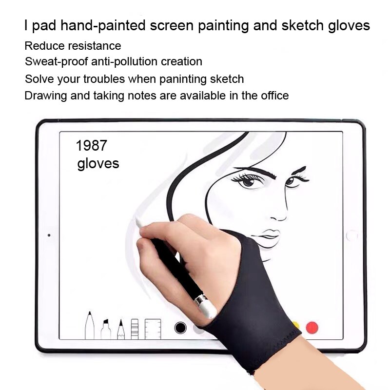Anti-Touch Calligraphy Tablet Hand-Painted Digital Drawing Board Double Layer 2 Finger Gloves Unisex Sketch Children