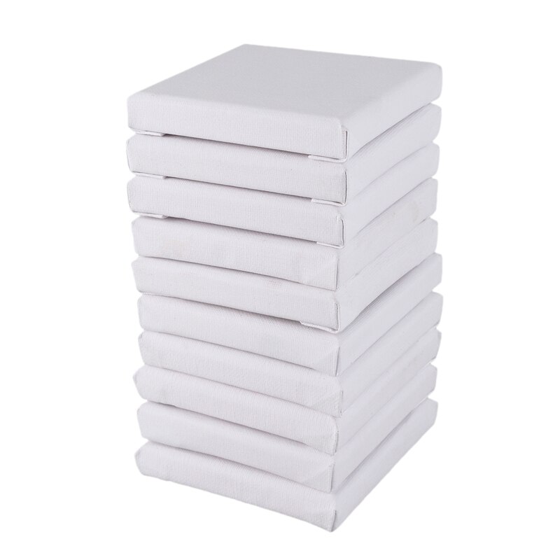 10 Stks/set Witte Lege Art Boards Mini Uitgerekt Kunstenaar Canvas Art Board Acryl Olie Verf Hout + Katoen Voor Kunstwerk schilderen