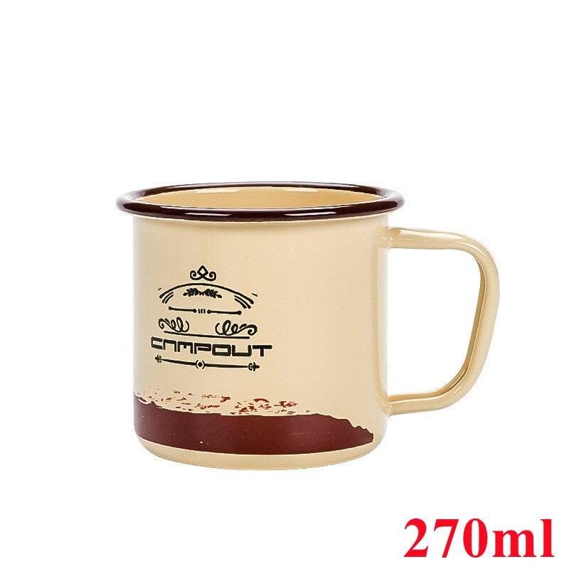 270ml Outdoor Camp Enamel Beer Mug Home Accommodation Wine Cup Coffee Thickers Mugs Family Juice Water Drinking Beverage Utensil: Sun