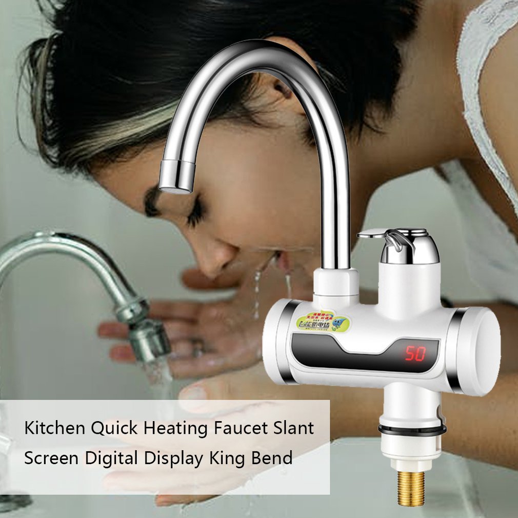 Electric Kitchen Water Heater Tap Instant Water Faucet Heater Cold Heating Faucet Tankless Instantaneous Water Heater