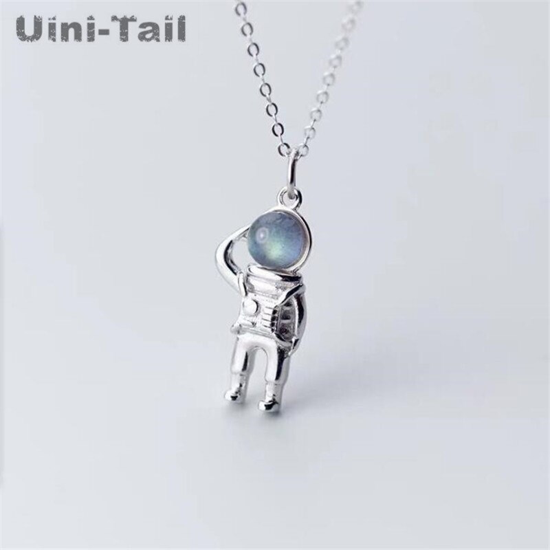 Uini-Tail 925 sterling silver cute astronaut necklace sweet temperament simple romantic jewelry