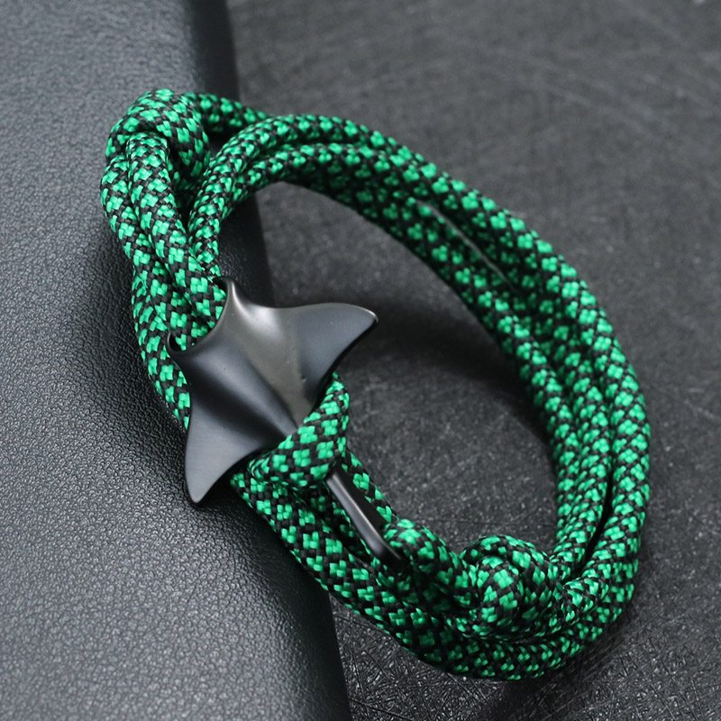 Pulsera Manta 2025 para hombre, pulsera de cuerda de Paracord ajustable de doble capa, brazalete de protección de animales marinos, joyería para surfista de playa: Chapado en cobre envejecido