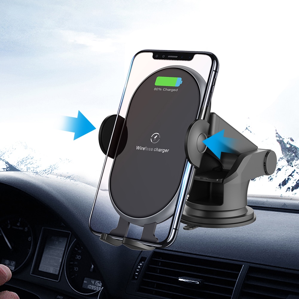 Ntonpower 10W Qi Wireless Car Charger Voor Telefoon Samsaung Snelle Draadloze Oplader Auto Telefoon Houder In Ontluchter En zuignap