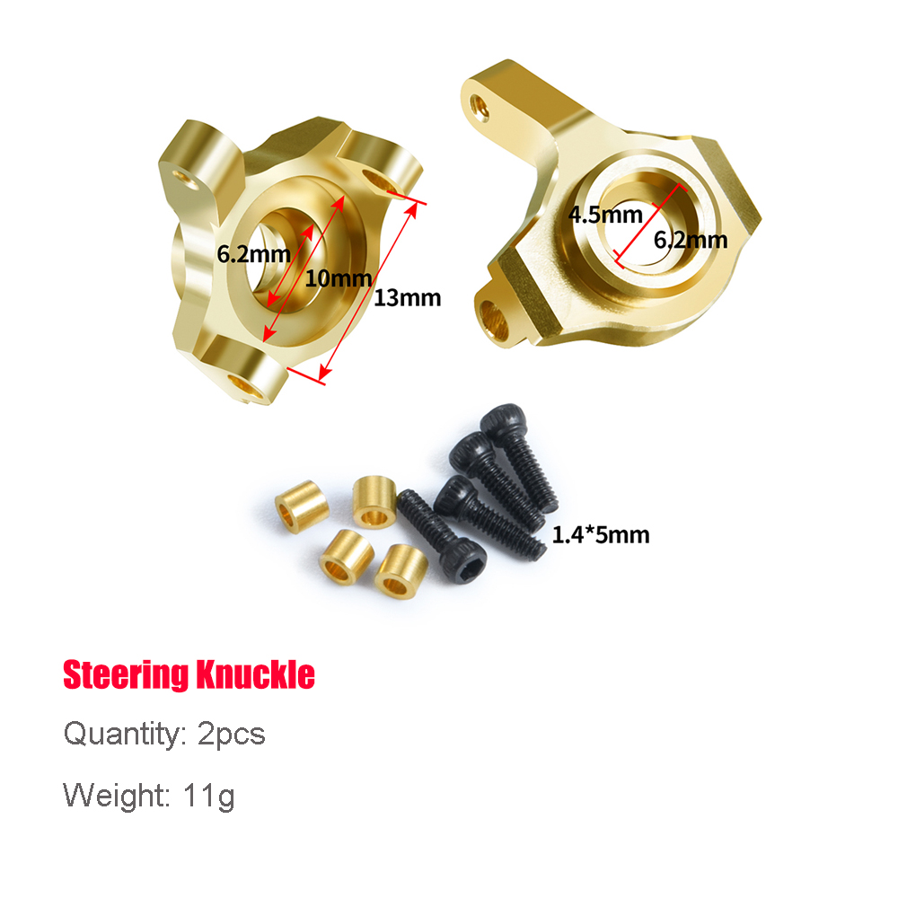 MIBIDAO-cubierta diferencial de latón, nudillo de dirección, adaptador hexagonal, acoplador de peso para Axial SCX24 1/24 RC, piezas de mejora de coche, accesorios: Gris claro
