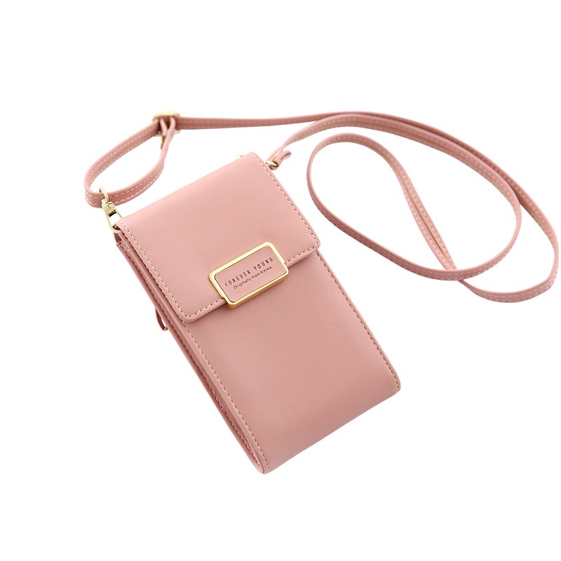 Vrouwen Portemonnees Lederen Tassen Voor Vrouw Schouderriem Tas Mobiele Telefoon Bag Card Houders Clutch Telefoon Portemonnee Handtas Zakken: pink