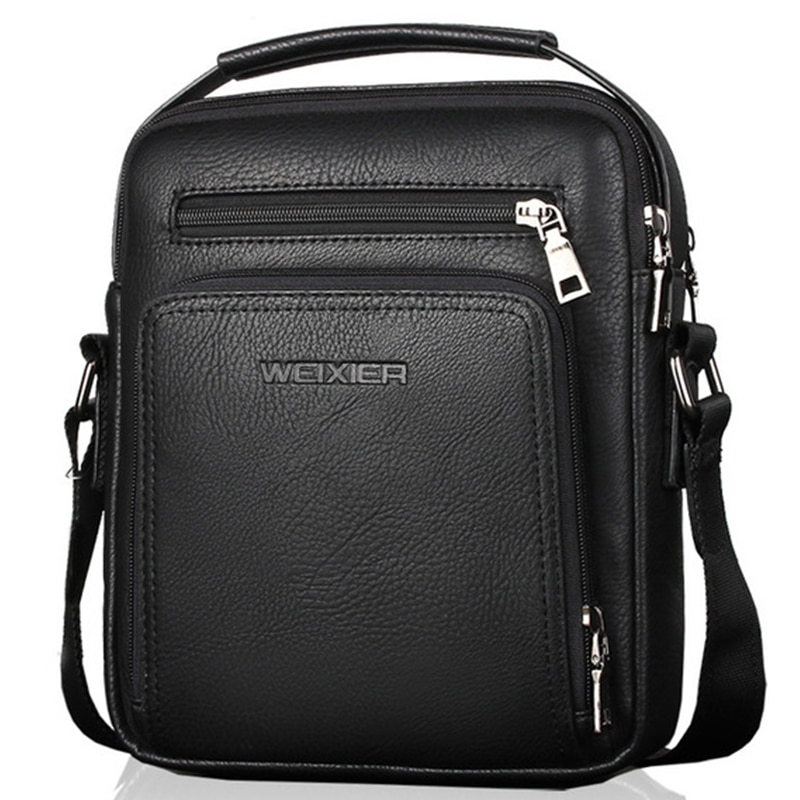 Business pu læder messenger taske mænd håndtaske top mandlige skuldertasker mænd crossbody tasker enkelt afslappet lynlås