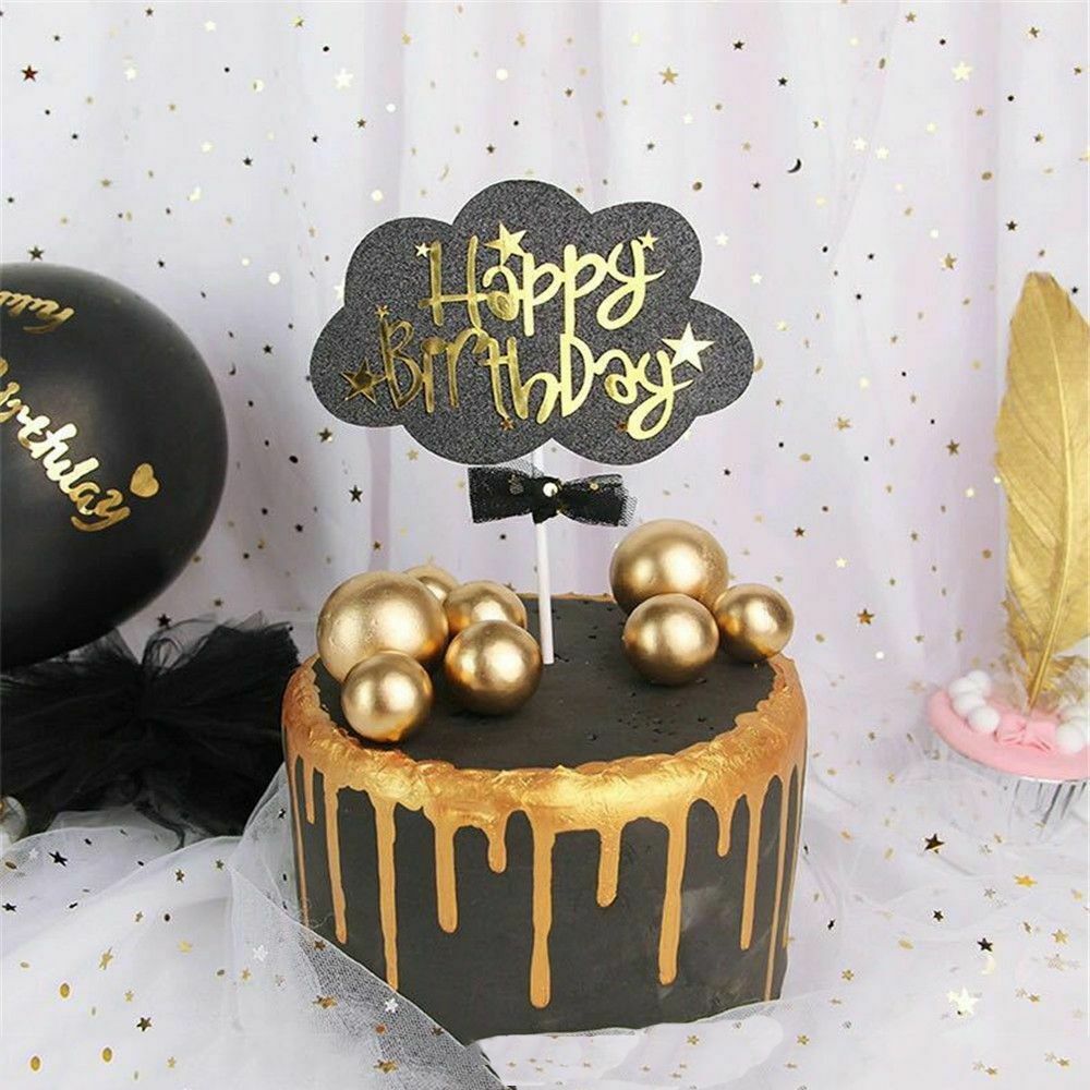 20 pçs bola de metal bolo topper criativo diy decoração do bolo para a festa de aniversário do casamento decorações ouro prata azul rosa cupcake topper