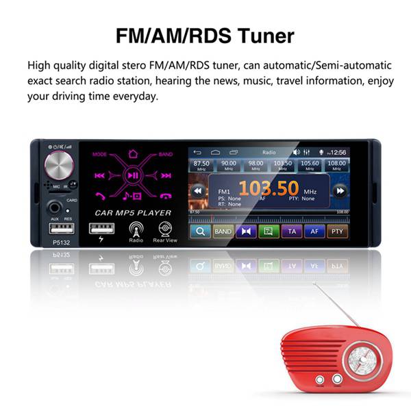 Autoradio voiture MP5 lecteur vidéo 1 Din Contact Sn 4.1 pouce Contact Sn Bluetooth FM / AM / RDS AUX TF USB télécommande wi