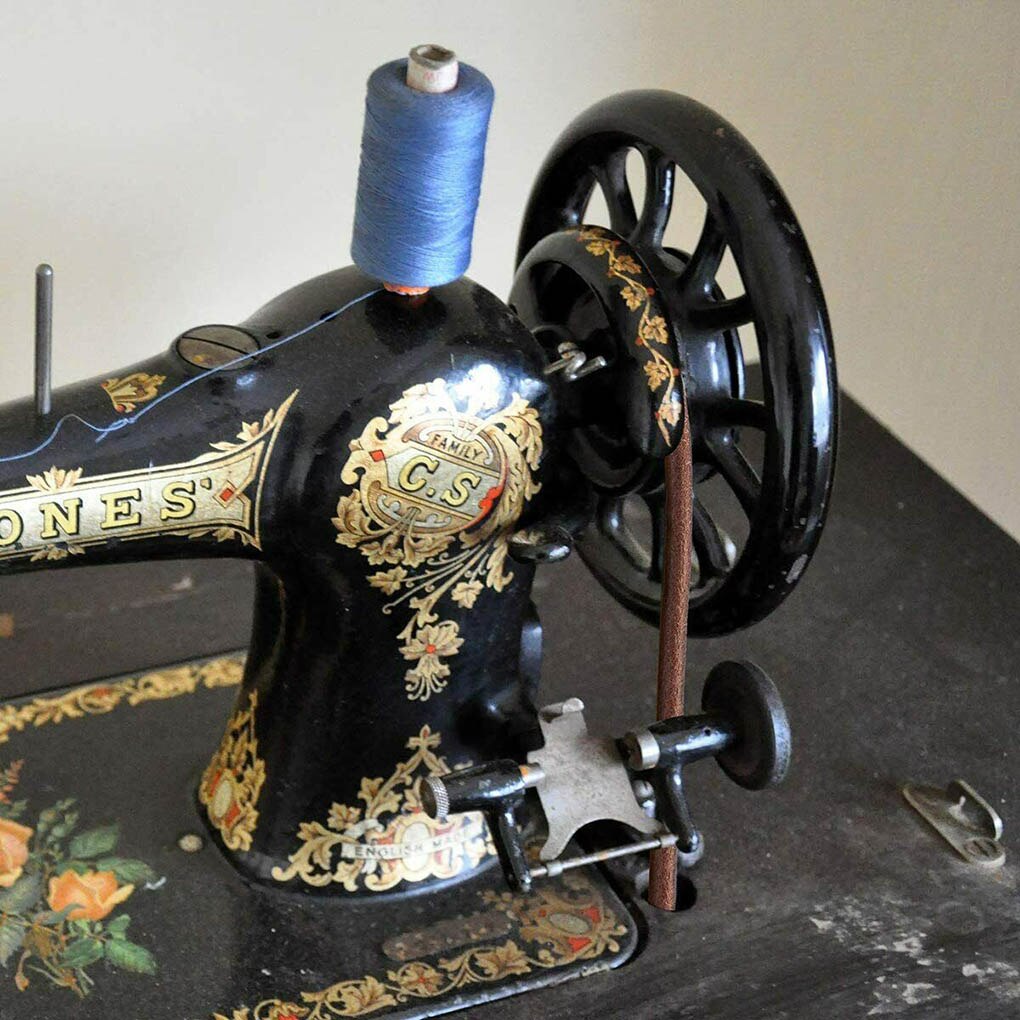 2pcs Domestic Sewing Machine Leather Belt Household Vintage Sewing Machine Treadle Belt with Hook