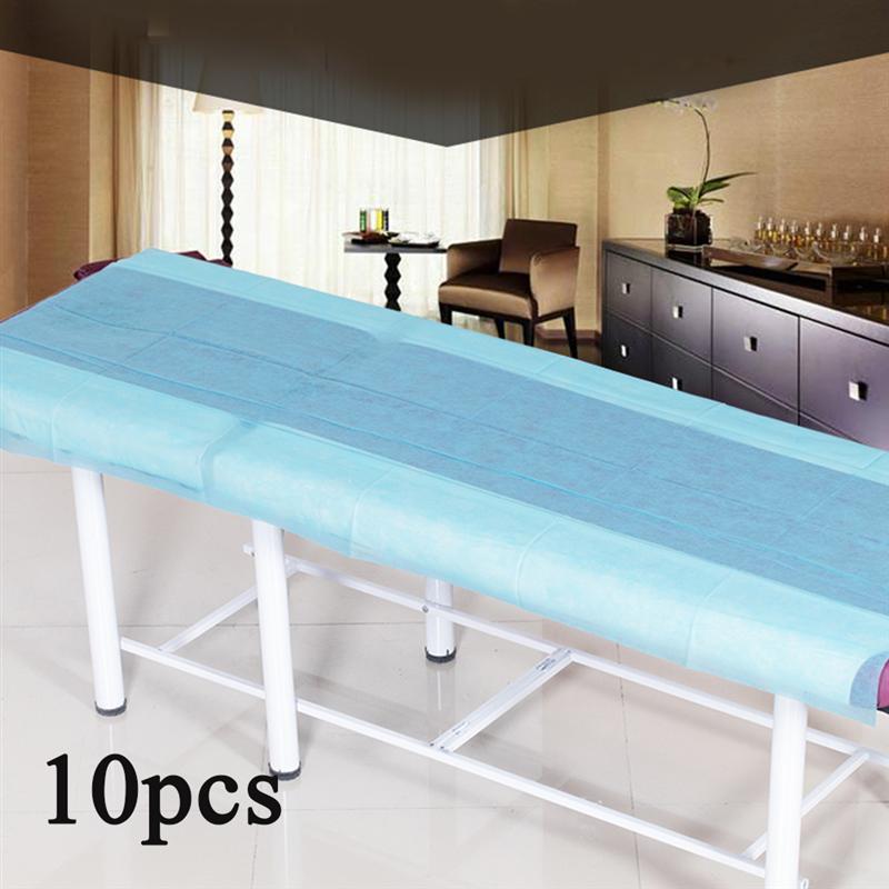Lençol descartável para cama de 175x75cm, lençol massageador para salão de beleza, cobertura para cama e salão de beleza com 10 peças folha de tampa da tabela