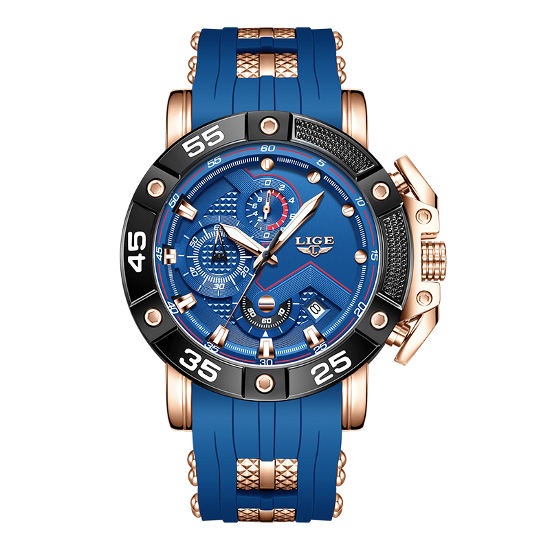 Top lige luksus herreure business silikone quartz herreur vandtæt lysende dato ur herreur relogio masculino: Andet