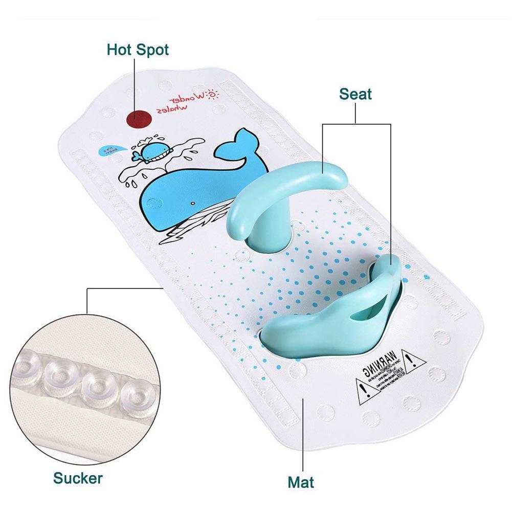 Asiento de bañera para bebé, antideslizante para el cuidado del bebé Alfombrilla de seguridad, juguetes de lavado, alfombrilla y asiento