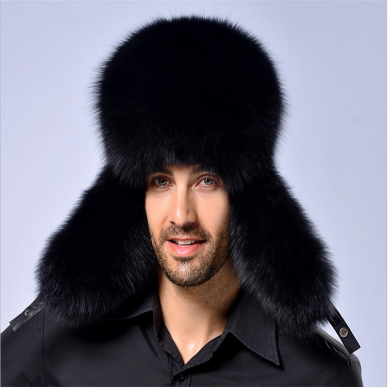 Ushanka Russian Leather Men Women Fur Faux Ski Cap Winter Warm Unisex