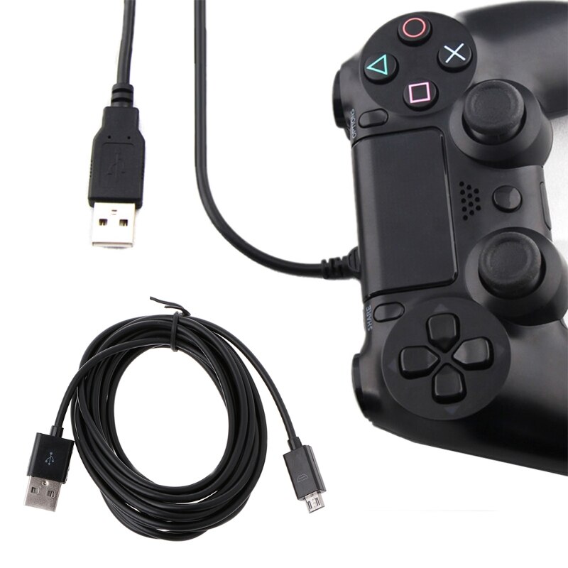 Long 3 Meter Micro USB Charge Charging Power Cable For PS4 Controllers