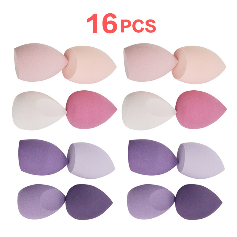 Éponge de maquillage bouffante de poudre, 4 pièces, sèche et humide, boule cosmétique de beauté, fond de teint, bouffante de poudre, coupe biseautée, outils