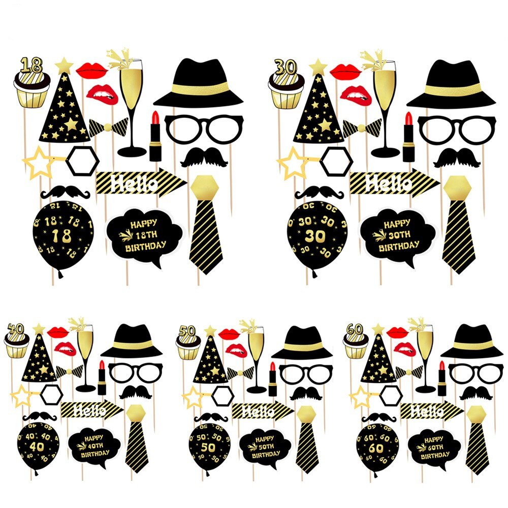 Photo Booth Props Diy Verjaardag Wedding Party Maskers Hoed Snor Lip Photobooth Props Met Stok Verjaardagsfeestje Gunst Decoraties