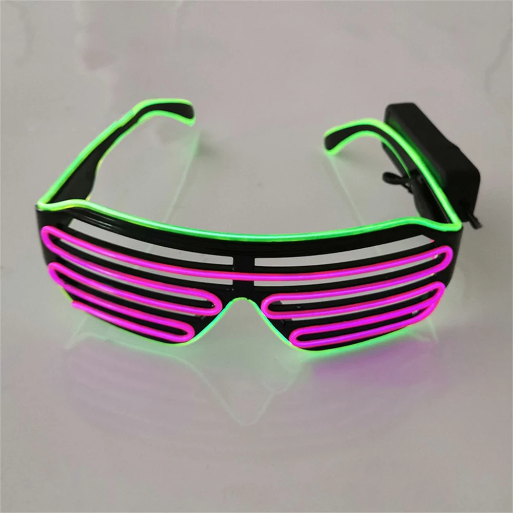 Gafas luminosas LED de neón para Navidad, decoraciones luminosas de Halloween, gafas con luz intermitente, accesorios de Cosplay, suministros para fiestas: Color zafiro profundo