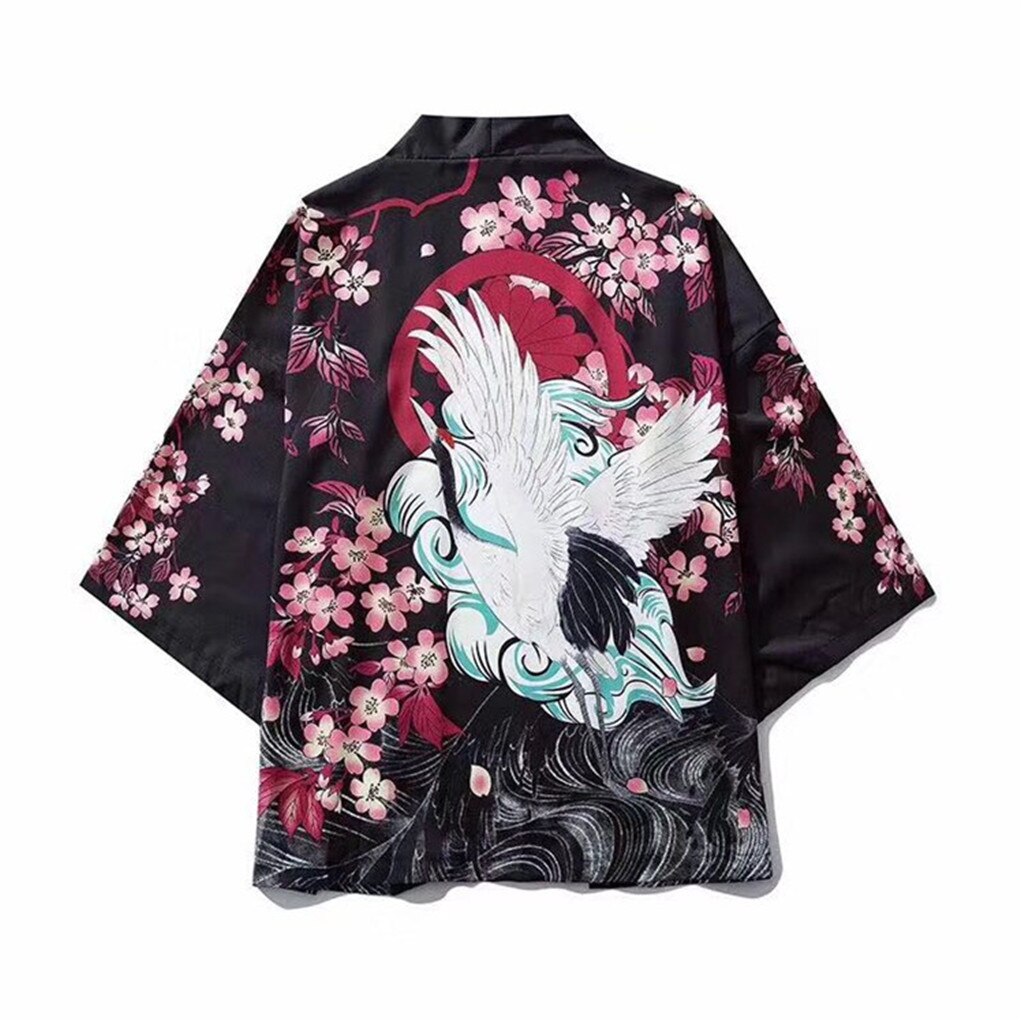 Camisas tipo Kimono hawaianas holgadas para hombres, blusa Social de verano para hombres, camisas de manga corta , camisas masculinas de talla grande