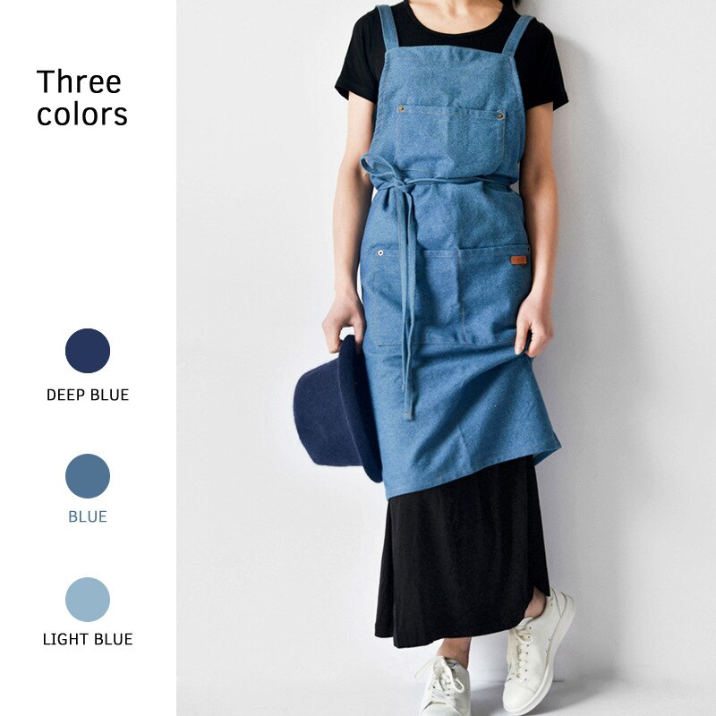 Huishoudelijke Keuken Moeder & Dochter Schort, Kinderen Katoen Linnen Schilderij Jeans Schort, bib 2 Zakken Koken Bakken Kids Schort